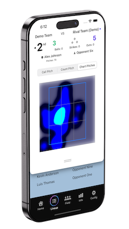 Phone showing pitch charting