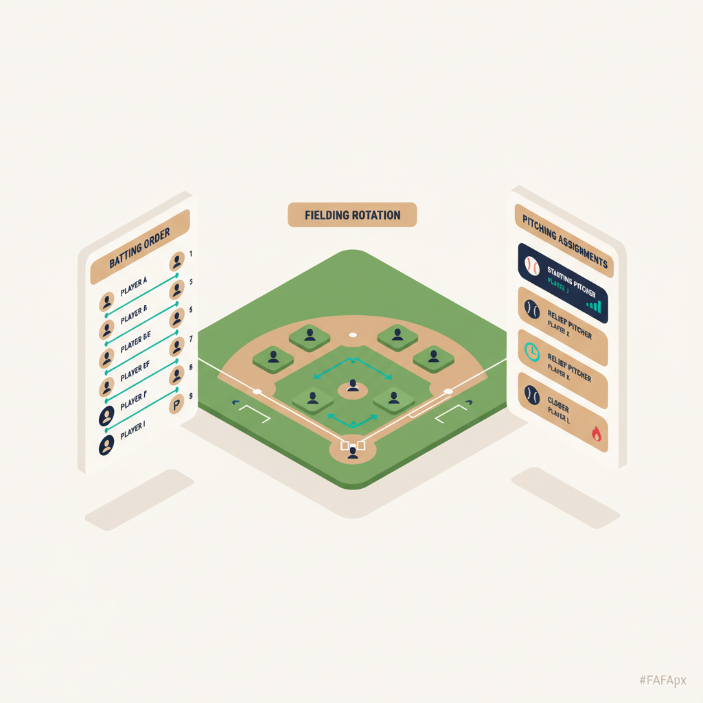 Game Planning — Lineup, Fielding & Pitching in One View