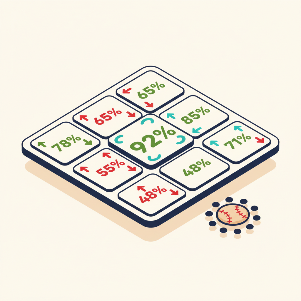 Nine-square accuracy grid with percentages per zone