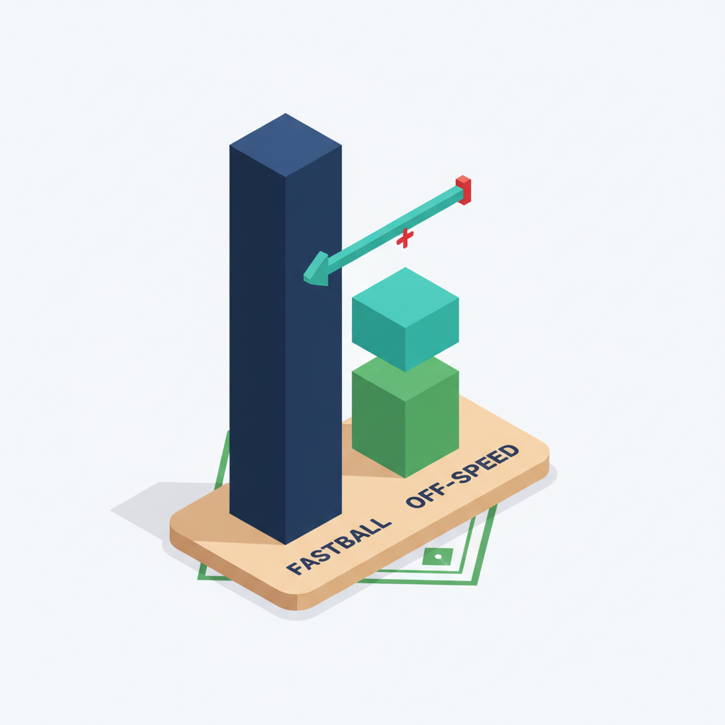Bar chart comparing fastball speed to off-speed pitch speeds with gap measurement