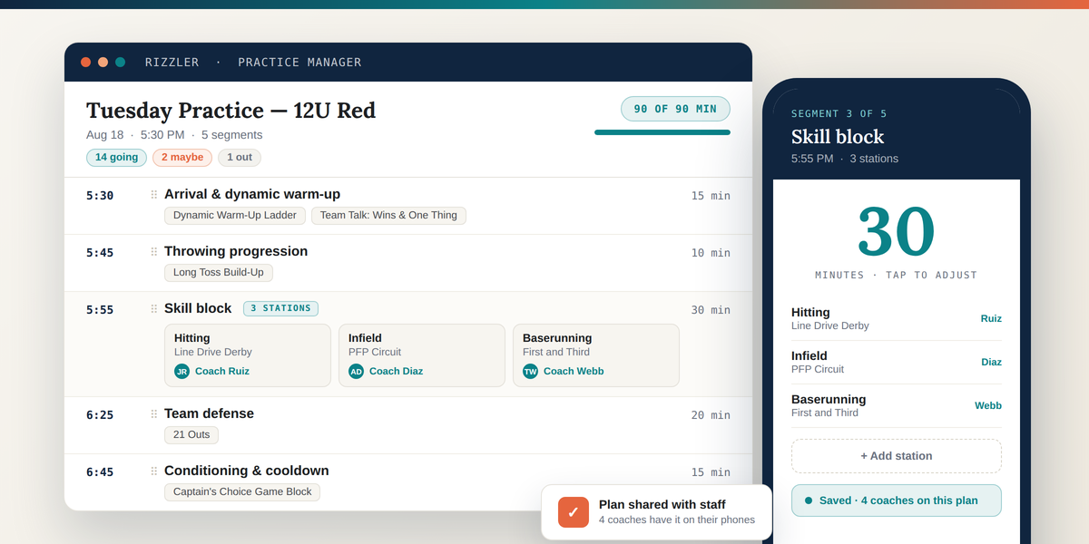 Practice Manager: Build a Timed Practice Plan in Minutes