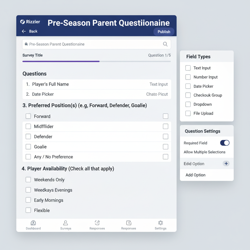 Surveys — Player Goals & Parent Feedback for Coaches