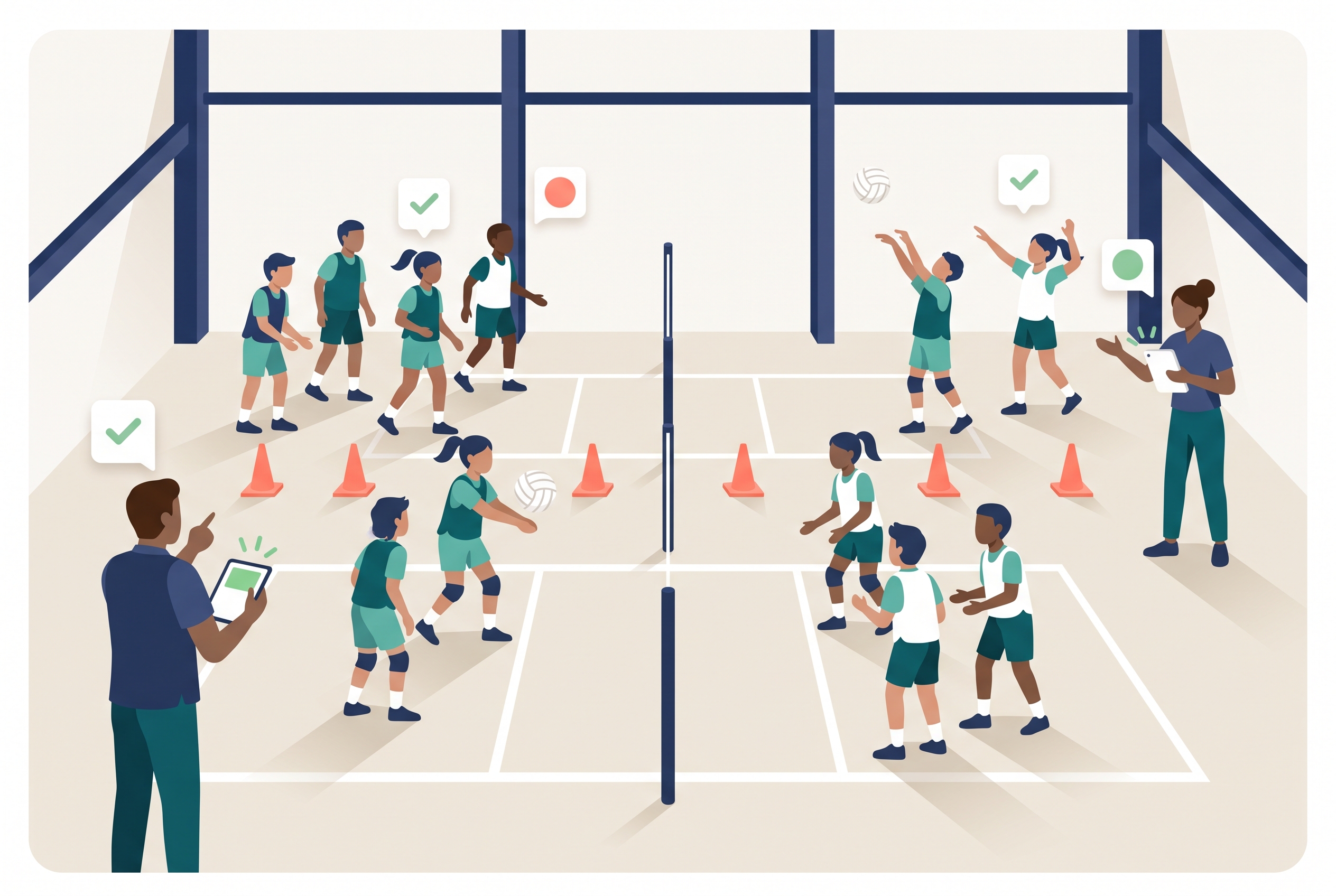 Volleyball Tryout Drills: A Station Plan That Scores Every Skill